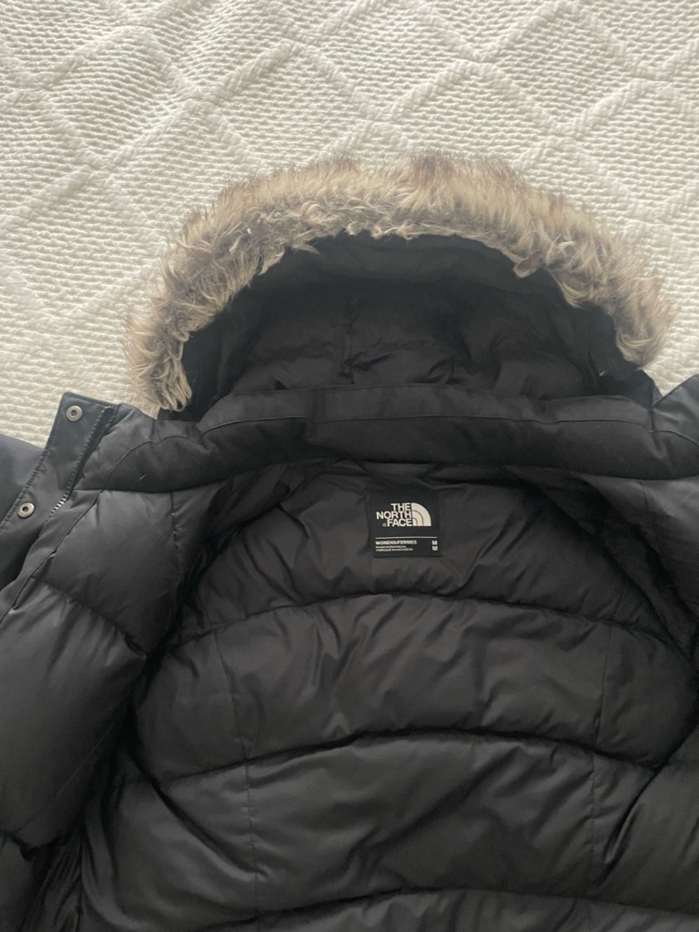 The North Face Black Long Insulated Parka with Faux Fur Trim - Picture 3 of 4
